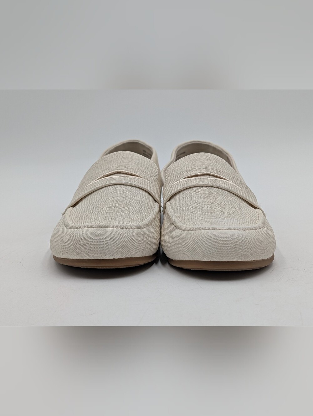 Kensie Womens Sz 10 EU 41 Yelena Canvas Penny Loafer Flat Slip-On Cream Shoe - Picture 13 of 17